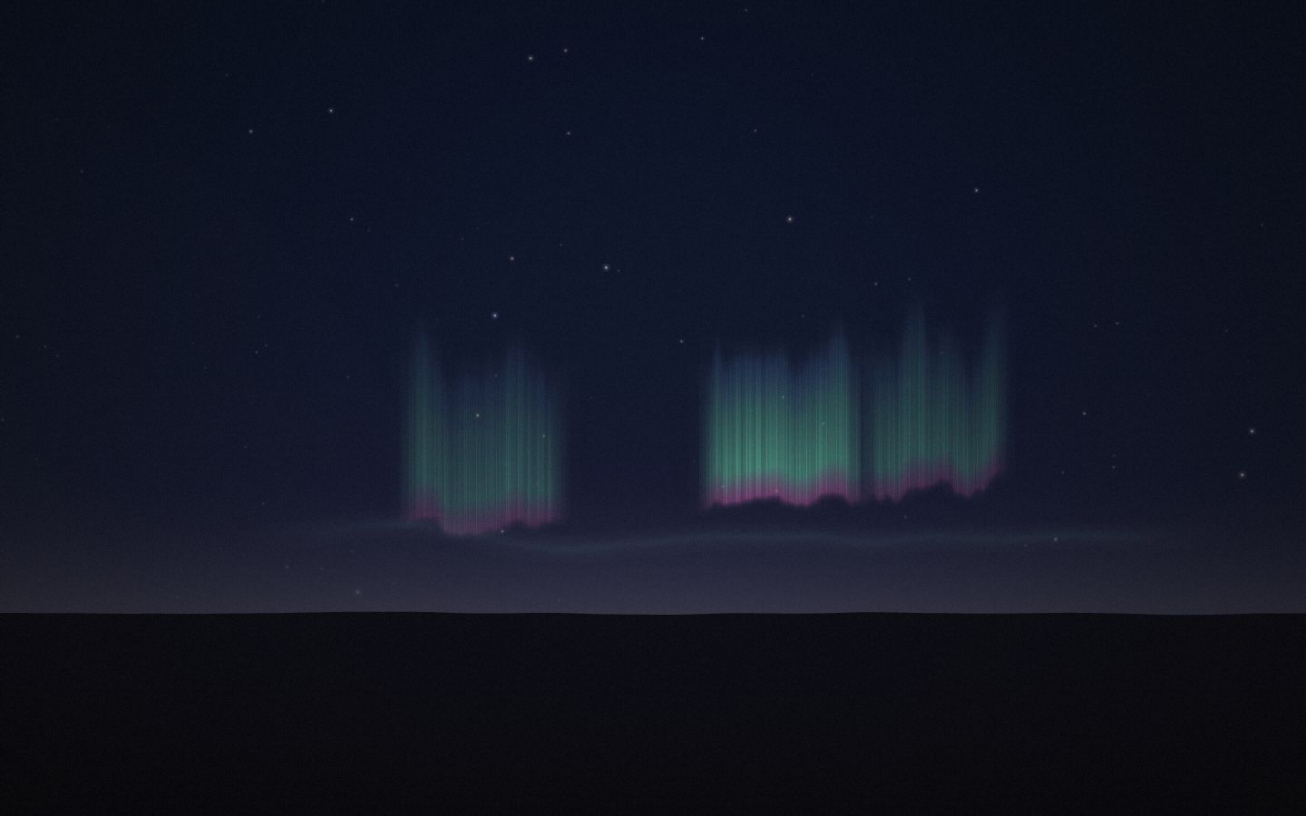 Simulated sky over Skagsanden Beach, rendered by the Front Row simulator