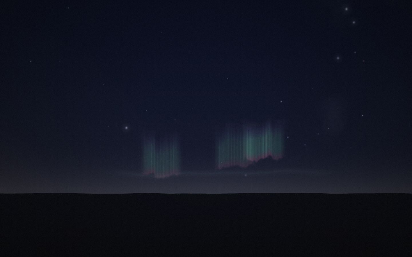 Simulated sky over Carlton Beach, rendered by the Front Row simulator