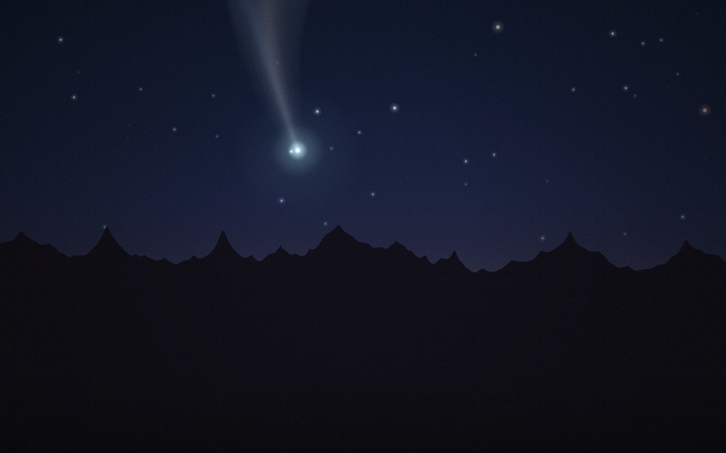 Simulated sky over Roque de los Muchachos, rendered by the Front Row simulator