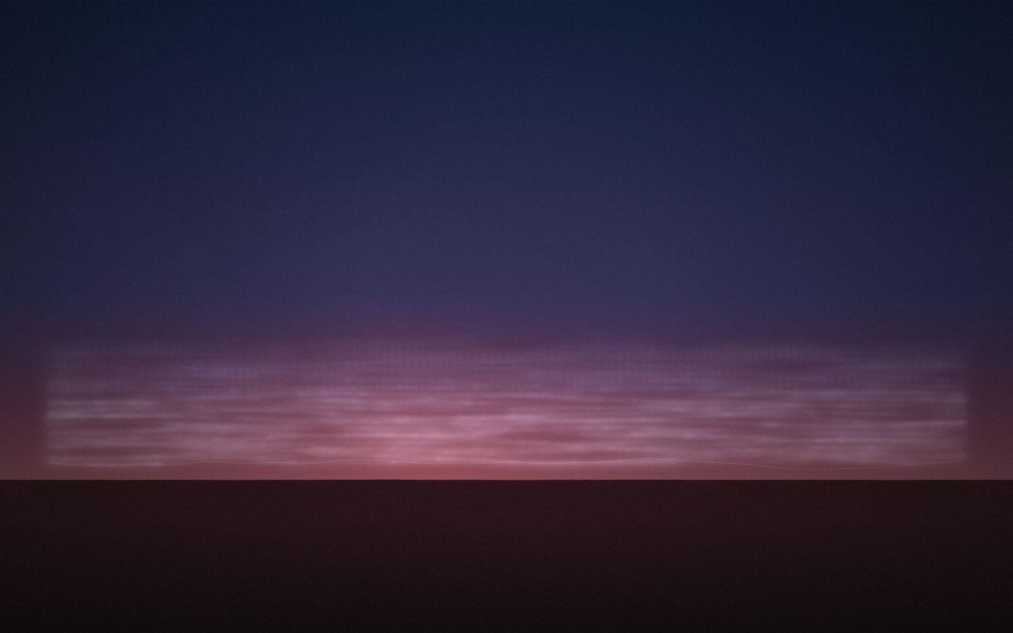 Simulated sky over Lindisfarne Causeway, rendered by the Front Row simulator