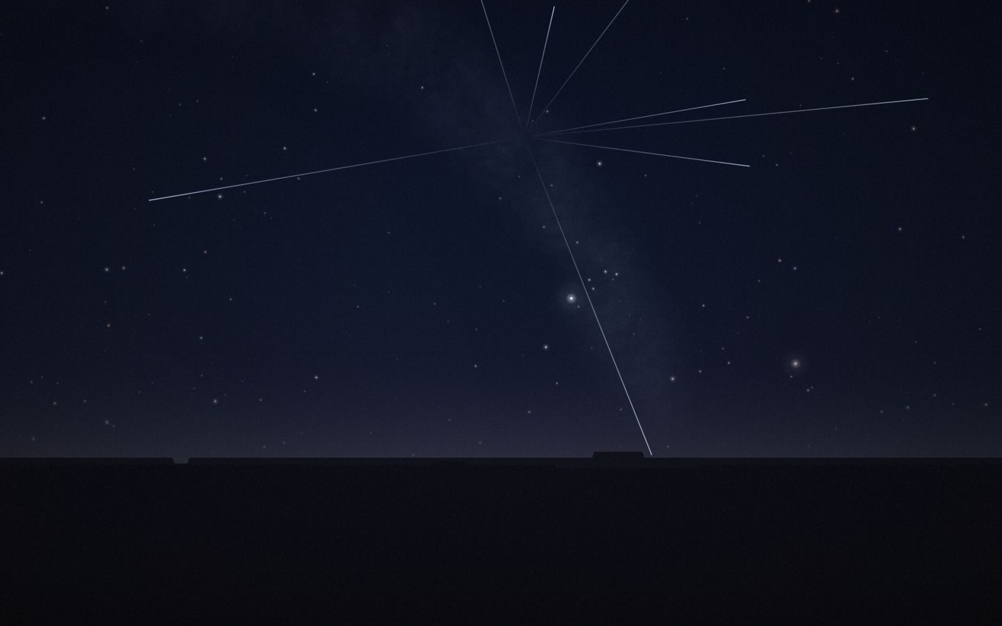Simulated sky over Goblin Valley Observation Point, rendered by the Front Row simulator