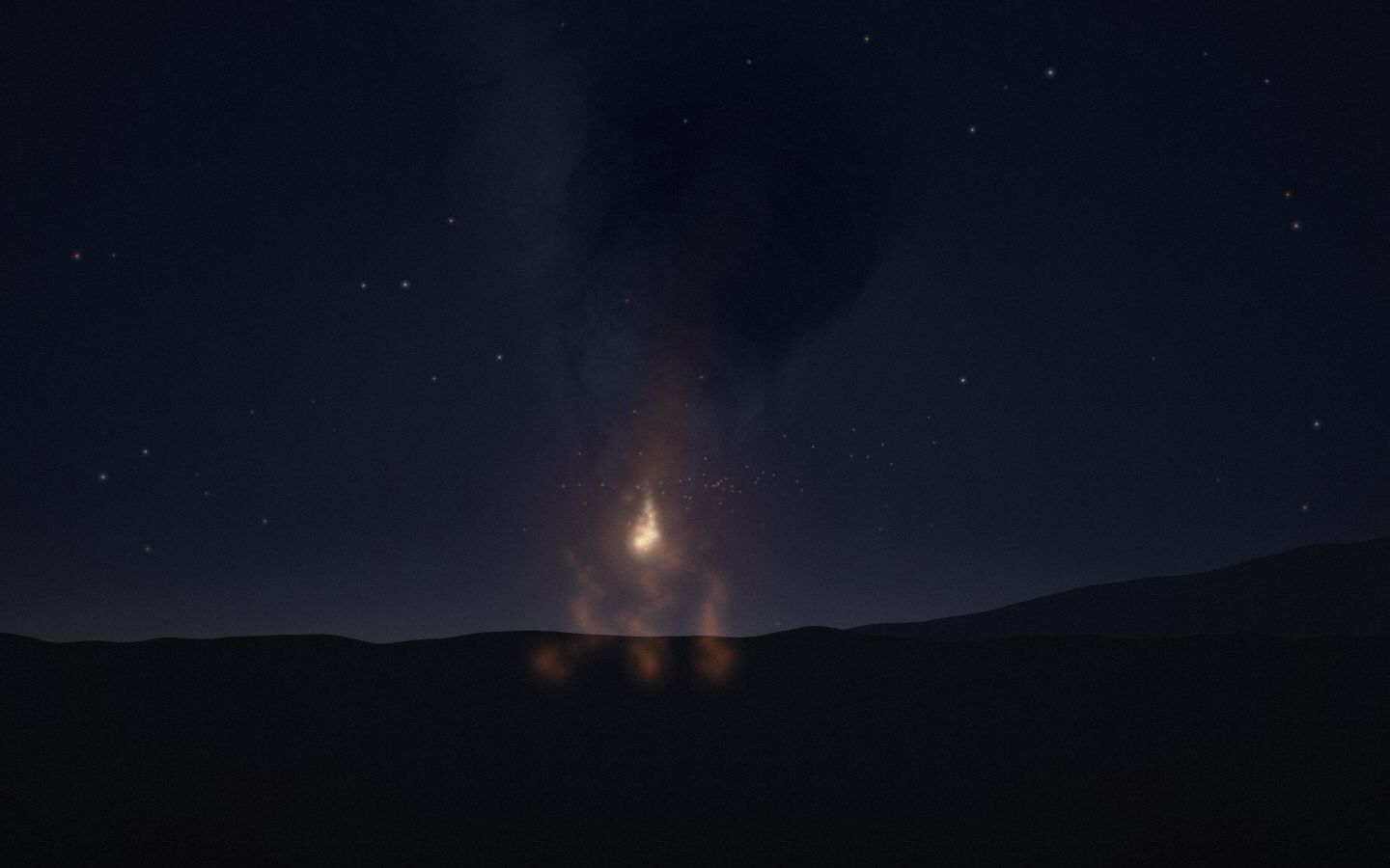 Simulated sky over Schiena dell'Asino, rendered by the Front Row simulator